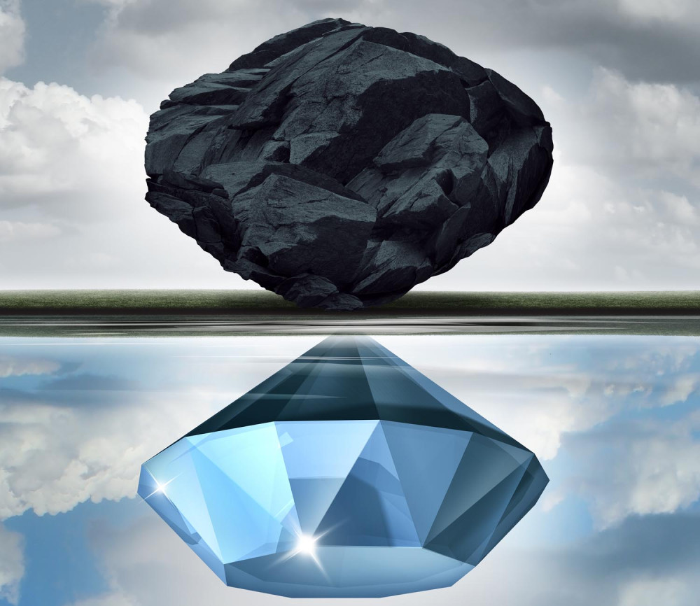diamant en steenkool-web